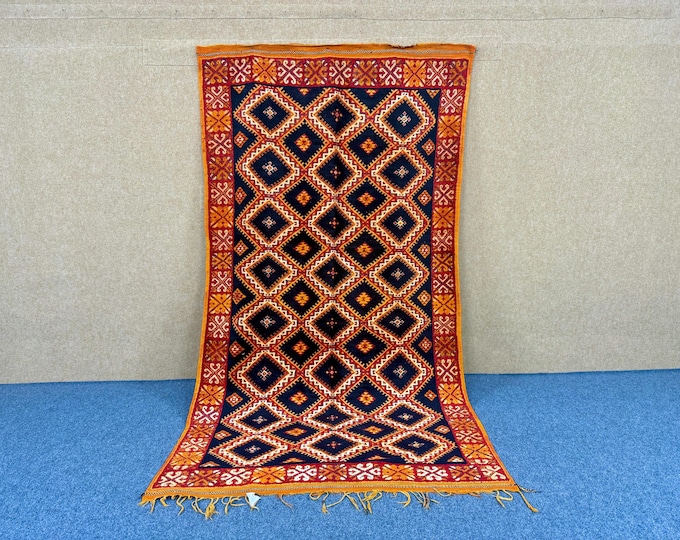 Vintage Moroccan Taznakhet Rug 5x9 - Handmade Berber Rug - High Quality Wool Moroccan Rug - FreeShipping