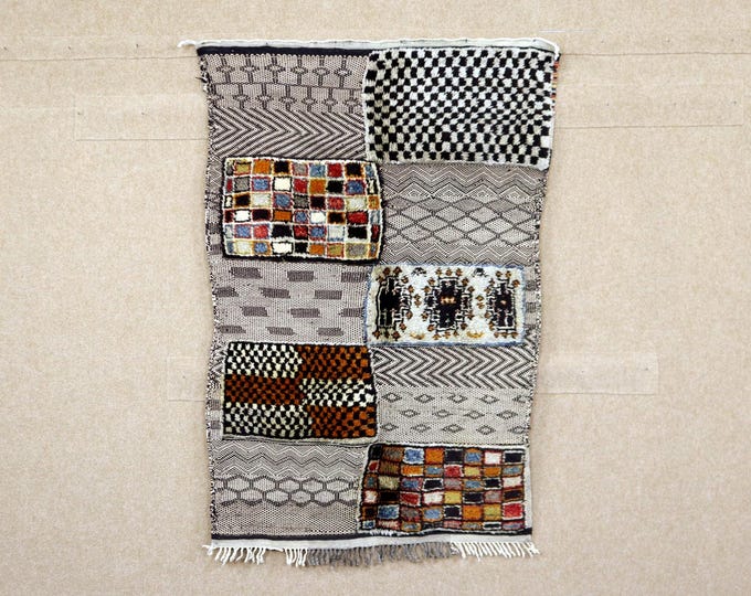 mid century moroccan rug - zanafi rug - piece of art - tribal berber rug handmade
