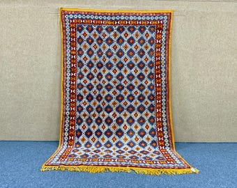 Authentic Moroccan Rug 5x8 - Beber Handcrafted Rugs - Pure Wool Rug - A Rare Handwoven Heritage Piece