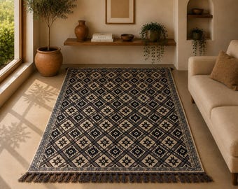 Moroccan Beni Mrirt Rug 6x10 ft – Soft Wool High Pile Carpet –Handmade Beni Mrirt Carpet – Modern Boho Area Rug – Moroccan Living Room Rug
