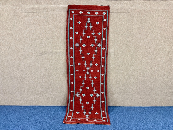 Authentic Kilim Runner – Moroccan Flatweave Rug 2x8 ft – Tribal Berber Wool Rug for Entryway or Kitchen – Boho Berber Long Wool Rug