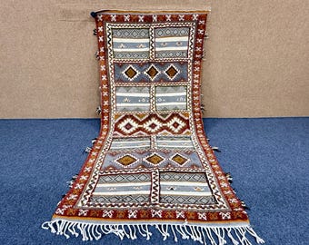 Authentic Moroccan Glaoui Rug 4x8 ft – Handwoven Wool Berber Carpet– Atlas Tribal Decor - Berber Carpet for Living Room - Traditional Rug