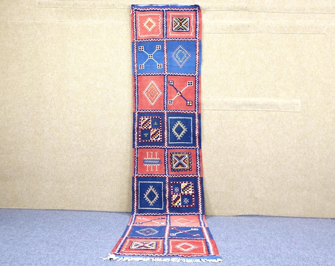 Authentic Akhnif Runner Rug 2x11 - Moroccan Handwoven Rug - Natural Wool Rug - Berber Entryway Runner - Narrow Boho Runner Rug