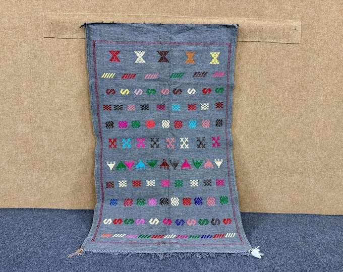 Moroccan Rug 3x5 ft – Boujaad Flatweave Berber Rug – Authentic Handwoven Wool | Free shipping