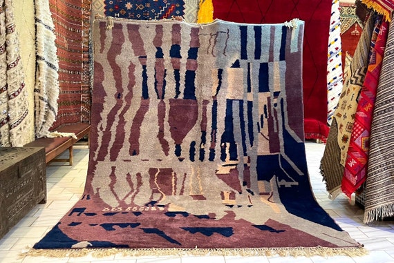 Stunning Moroccan rug - 9x12 rug - Premium Purple Wool Rug - Beni Mrirt rug - Extra large Berber rug - FREE SHIPPING