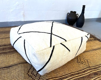 Ottoman floor pillow 24 x 24 - ethnic pouf - Ottoman chair - morrocan poufs - knitted poufs - stuffed pouf - pouf pattern - pouf insert