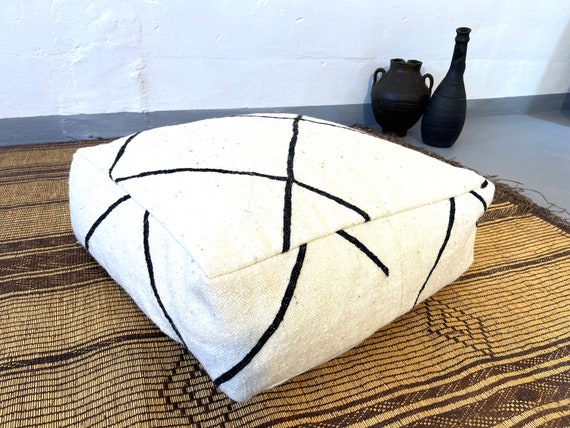 Ottoman floor pillow 24 x 24 - ethnic pouf - Ottoman chair - morrocan poufs - knitted poufs - stuffed pouf - pouf pattern - pouf insert