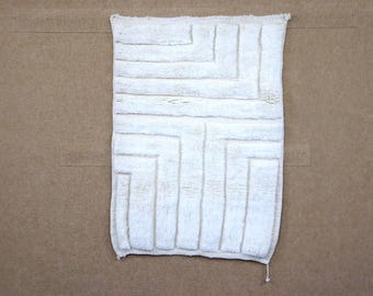 White Moroccan Rug 3x5 - Beni Mrirt Rug - Handwoven Berber Rug - Minimalist  Area Rug - Soft Rug For living Room Bedroom