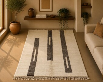 Ultra Soft Mrirt Wool Rug – High Pile Moroccan Berber Rug – Cozy Living Room 7X10  Carpet– Minimalist Modern Decor - Moroccan Mrirt Rug