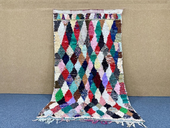 Vintage Berber Colorful Rug 5x9 – Handmade Moroccan Rug – Vintage Tribal Wool Carpet – Timeless Berber Design Carpet – Free Shipping