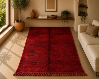 Luxury Beni Mrirt Rug 5x9 ft – Plush Wool Moroccan Carpet –Modern Moroccan Rug –Handmade Beni Mrirt Wool Rug – Moroccan Living Room Rug