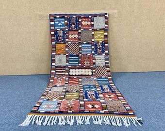 piece of art Moroccan rug 7,2 x 3,8 ft Ait ouagherda rug