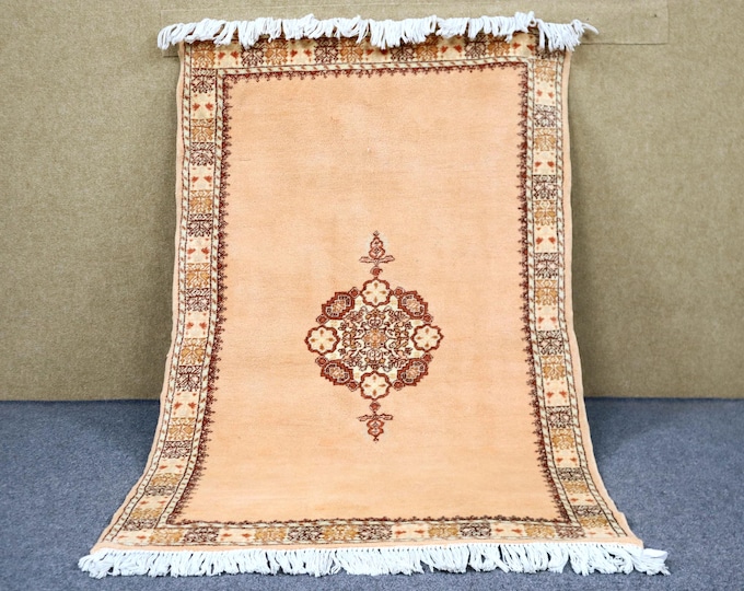 Authentic Moroccan Rug 3x6 - Handwoven High Quality Rug - Natural Wool Area Rug - Berber Rug For Living Room