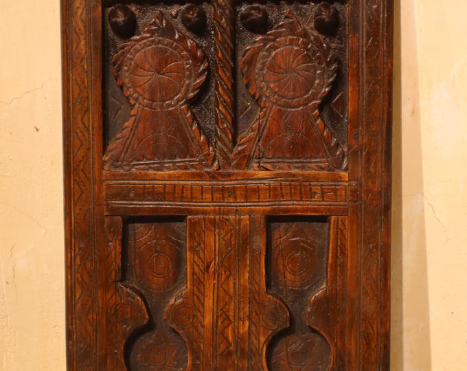 miniature door ancient, carved exterior door, hand carved door, 11x18 inch door
