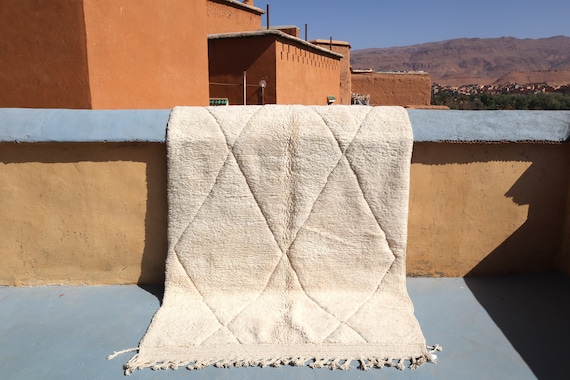 AUTHENTIC MOROCCAN RUG - 5x9 rug, beni ourain rug, handmade wool rug