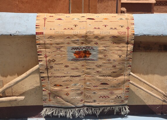 ancient berber rug, 3x5 vintage rug, high quality rug, amazing berber rug traditional, flat weave rug, Glaoui Rug, Taznakht Rug, boho rug