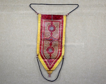 Vintage Tuareg Leather Bag, Handmade Camel Hide Wall Hanging, Moroccan Berber Tribal Decor, African Nomad Leather Pouch, Boho Wall Art