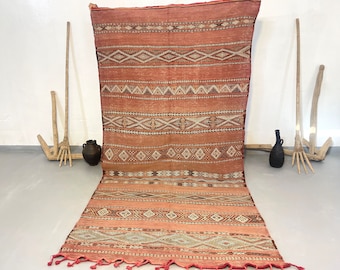 Original Kilim Antique rug 5x9 - Kilim rug - flat weave rug - hand knotted rug - berber rug - Beni Mguild rug