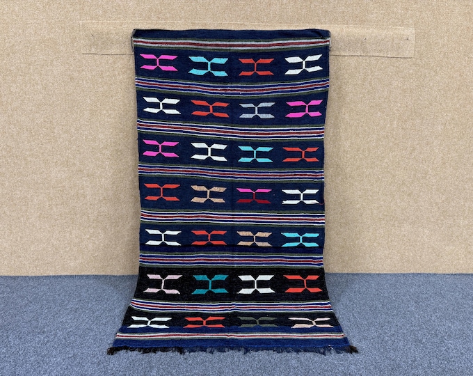 Traditional Moroccan Rug 3x5 ft – Boujaad Flatweave Berber Rug – Authentic Handwoven Wool | Free shipping