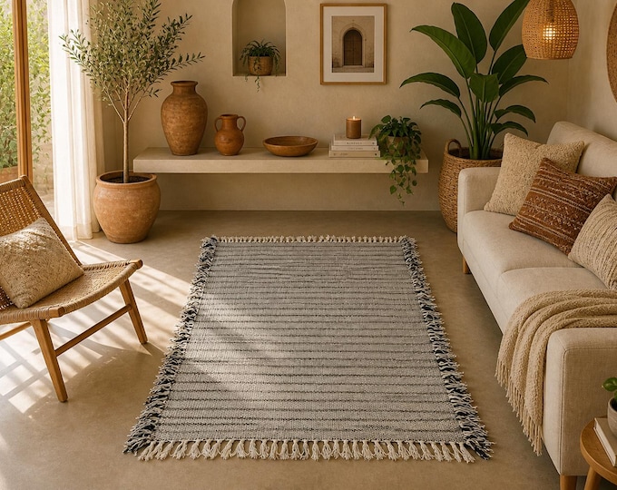 Zanafi Flat Weave Rug 3x4ft – Handmade Moroccan Wool Kilim - Moroccan Art Piece - Ethnic Kilim Rug - Small Moroccan Zanafi Rug - Home Decor