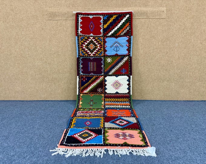 Moroccan Berber runner 2x7 - Multi color Handmade Moroccan Hallway Carpet – Narrow Hallway Rug – Moroccan Entryway Rug – Boho Style