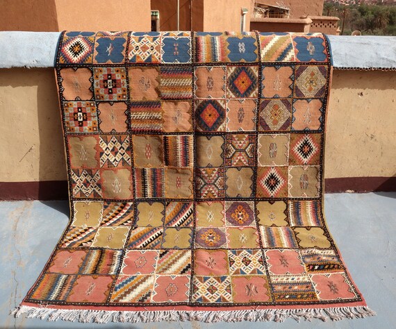 MOROCCAN BERBER RUG - 6x10 rug, Traditional rug handmade, Large Living Room Rug,