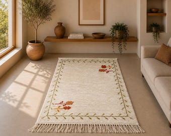 Handmade Azilal Wool Rug 3x5 ft – Moroccan Berber Carpet –Modern Azilal Rug – Soft Wool Rug – Bohemian Area Rug – Unique Tribal Berber Deco