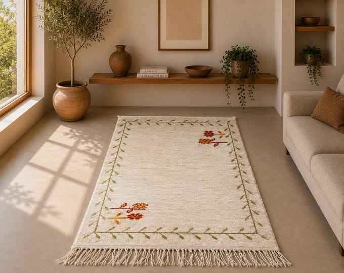 Handmade Azilal Wool Rug 3x5 ft – Moroccan Berber Carpet –Modern Azilal Rug – Soft Wool Rug – Bohemian Area Rug – Unique Tribal Berber Deco