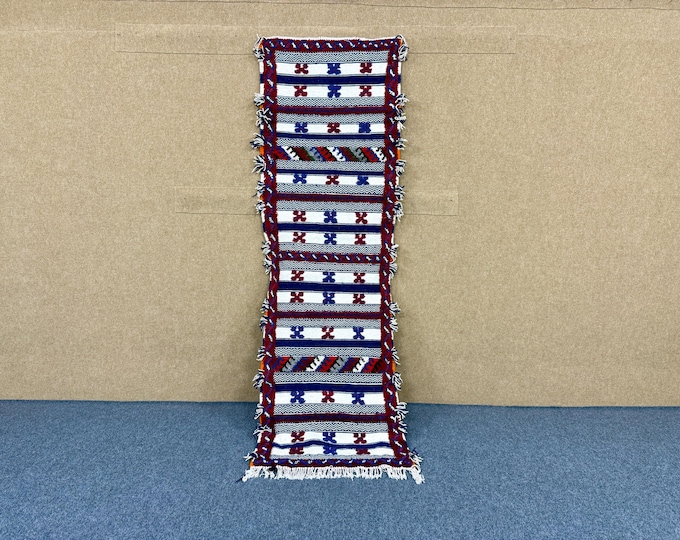 Berber Glaoui Runner 2x7 ft –Handmade Moroccan Runner Rug – Berber Hallway Carpet – Entryway & Kitchen Rug– Tribal Boho Rug – Free Shipping