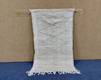 Moroccan Zanafi Rug – 3 x 5 ft Wool Flatweave – Berber Handwoven Carpet – Traditional Rug –Handmade Boho Decor – Free Shipping