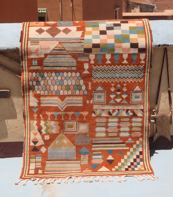 Gorgeous moroccan rug,4x6 kilim rug,colorful piece of art,amazing tribal tapestry