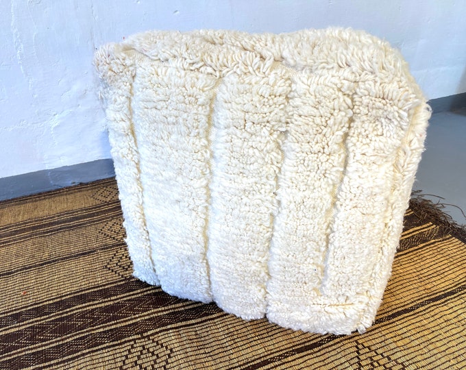 beni ourain pouf, cube pouf, berber pouf, Moroccan pouf 24 x 24 - stuffed pouf - floor cushion - berber pouf - Moroccan pouffe