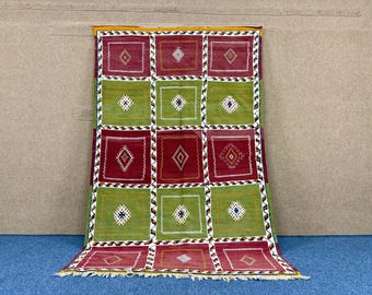 Moroccan  Berber Glaoui Rug 5x8 ft – Moroccan Handmade Wool Carpet – Unique Designs Rug – Living Room Rug – Moroccan Home Decor