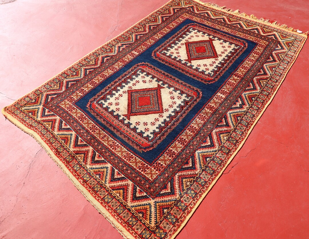 Amazing Moroccan Rug 6x9 Feet Moroccan Handmade Rug Vintage Berber Rug