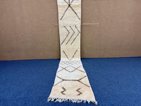 Moroccan Runner Rug – Boho Hallway Rug – Long Wool Rug Handmade in Morocco