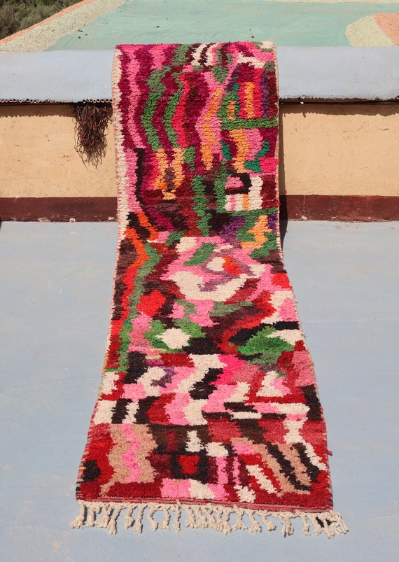 BEAUTIFUL AZILAL RUNNER - 2x10 rug runner, boujaad rug, berber beni ourain rug