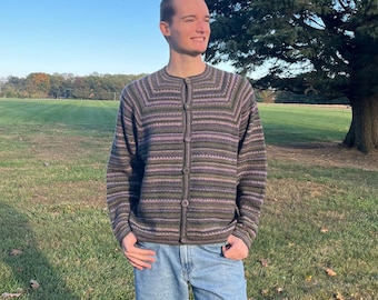 Unisex Lavendel Felder häkeln Strickjacke Muster