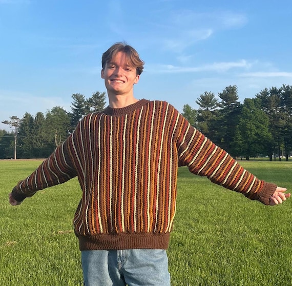 Unisex Autumn Stripe Crochet Sweater Pattern