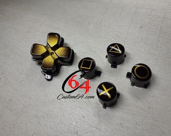 ps5 button custom black gold shiny playstation 5