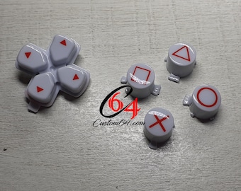 benutzerdefinierte PS5-Taste, weiß-rot, PlayStation 5