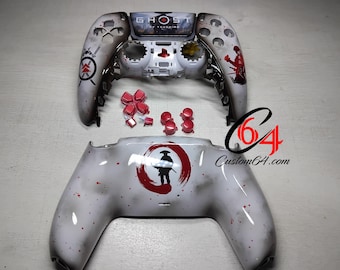 Komplettes PS5-Controller-Custom-Gehäuse Ghost of Tsushima