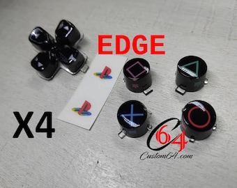 Konvolut aus 4 Vintage-PS5-Tasten-Sets mit transparenter Oberfläche, kompatibel mit DualSense/Edge.