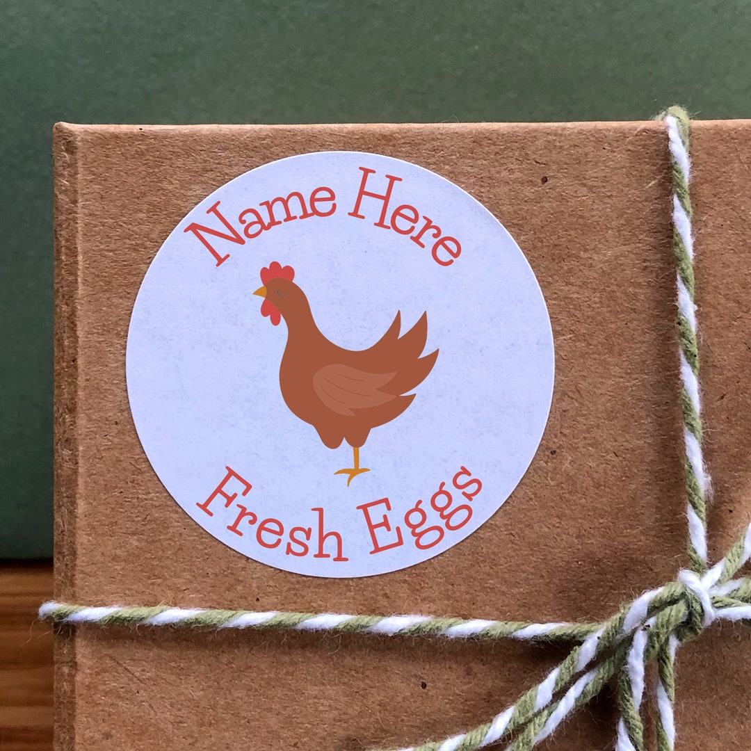 Egg Stickers Chicken Labels for Fresh Eggs Egg Carton Round - Etsy