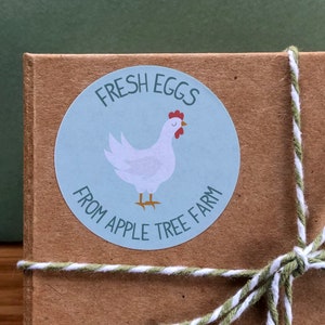 Fresh Egg Stickers, Custom Chicken Egg Box Labels, Farming Labels, Custom Round Labels For Hen Egg Carton Boxes, Freshly Laid Farm Eggs