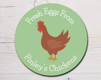 Egg Stickers, Chicken Labels For Fresh Eggs, Egg Carton Round Personalised Stickers, Farming, Hen Egg Freshly Laid Eggs, Packaging Labels