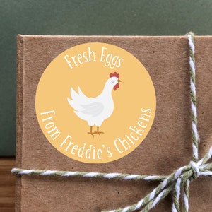 Fresh Egg Stickers, Custom Chicken Egg Box Labels, Farming Labels, Custom Round Labels For Hen Egg Carton Boxes, Freshly Laid Farm Eggs