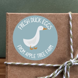 Fresh Duck Egg Stickers, Custom Egg Box Labels, Farming Labels, Custom Round Labels For Duck Egg Carton Boxes, Freshly Laid Farm Eggs