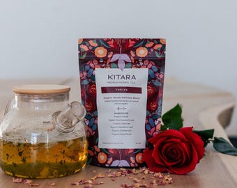 Organic Womb Wellness Tea - Thrive, Herbal Blend for Balanced Cycles, Herbalist Formulated Menstrual Support