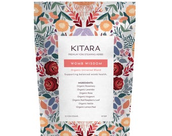 Monthly Cycle Support Yoni Steam Herbs - Womb Wisdom Blend for Menstrual Comfort | 12-24 Yoni Steams per Pouch