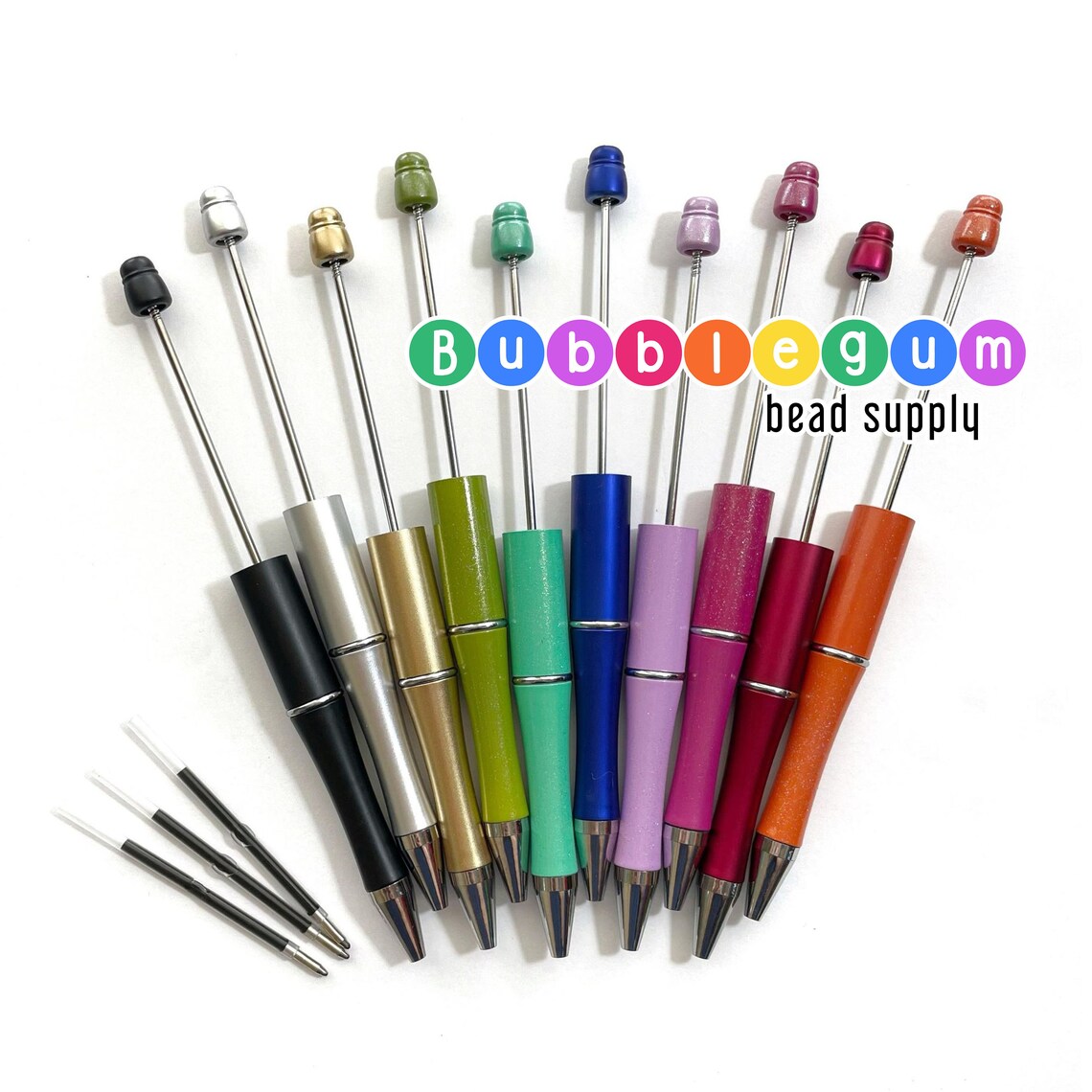 Beadable Pens DIY Plastic Blank Bead Pens 10 Colors to Etsy
